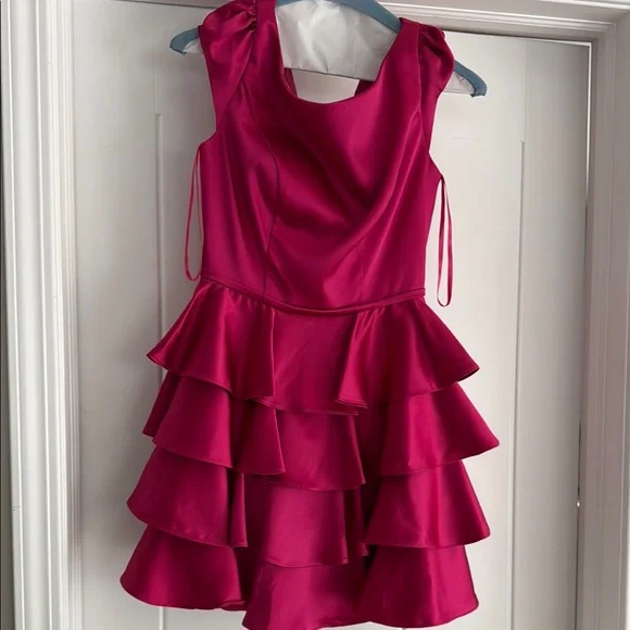 long red corset dress Red Strapless Satin Corset Dress With Exposed Boning And Beading